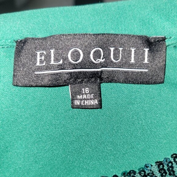 Eloquii Mock Neck Sequin Dress with Puff Sleeves Size 16 (NWT) - Picture 10 of 11